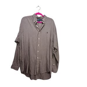 Polo Ralph Lauren Men's Brown Cream Plaid Blake Button Down Shirt Size Large